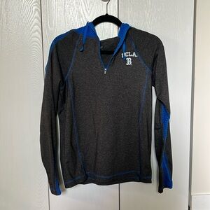 Small UCLA long-sleeve hooded exercise top